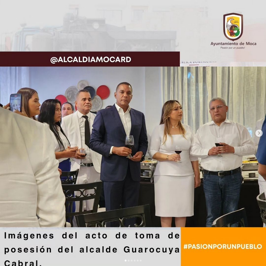 Imágenes del acto de toma de posesión del alcalde Guarocuya Cabral, nuevo Concejo de Regidores y rendición de cuentas en el ayuntamiento de Moca.#pasionporunpueblo